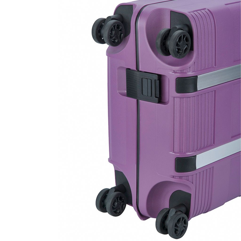 Cellini Safetech Zipperless Lock Medium 4 Wheel Trolley Case-Plum 80965.