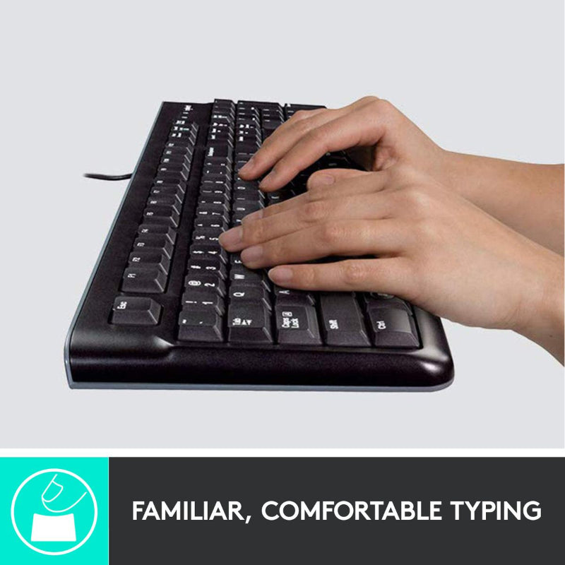 Logitech MK120 Wired Keyboard and Mouse - Black.