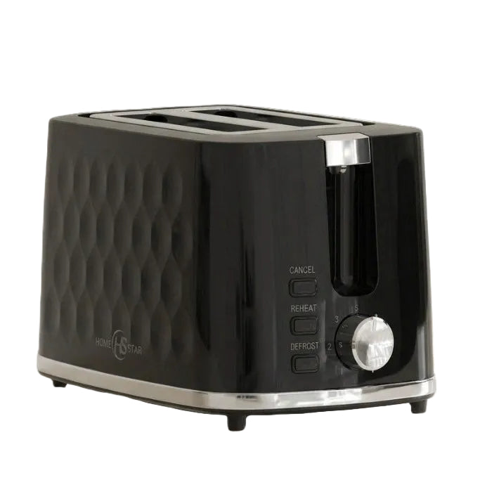 Homestar Electric Toaster 2 Slice Honeycomb Black HS-JY62100A