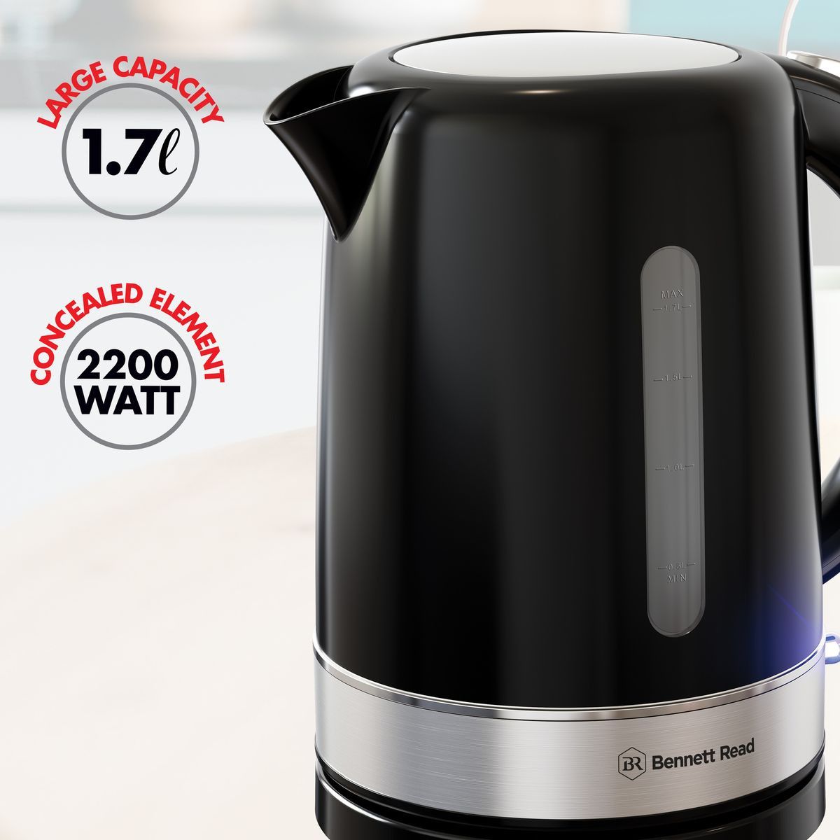Bennett Read Eclipse 1.7L Kettle & Toaster Set Gloss Black Finish KBP109.