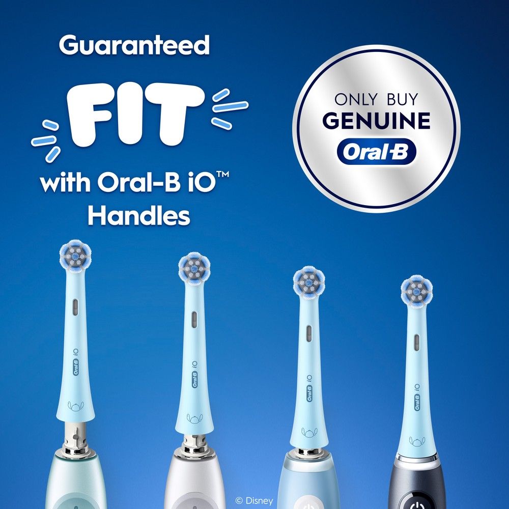 Oral-B iO Kids Disney Stitch Replacement Brush Head 2 Pack Blue
