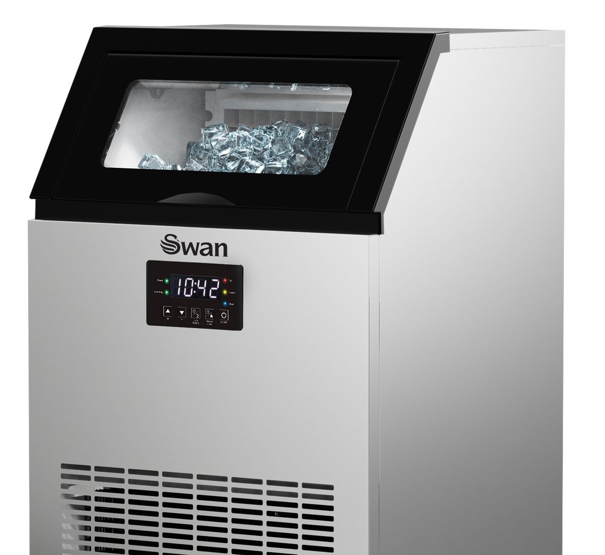 Swan 50kg Silver Plumbed-In Commercial Ice Maker SM50S