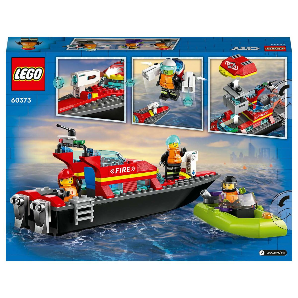 LEGO® City Fire Rescue Boat Building Toy Set 144 Pieces 60373