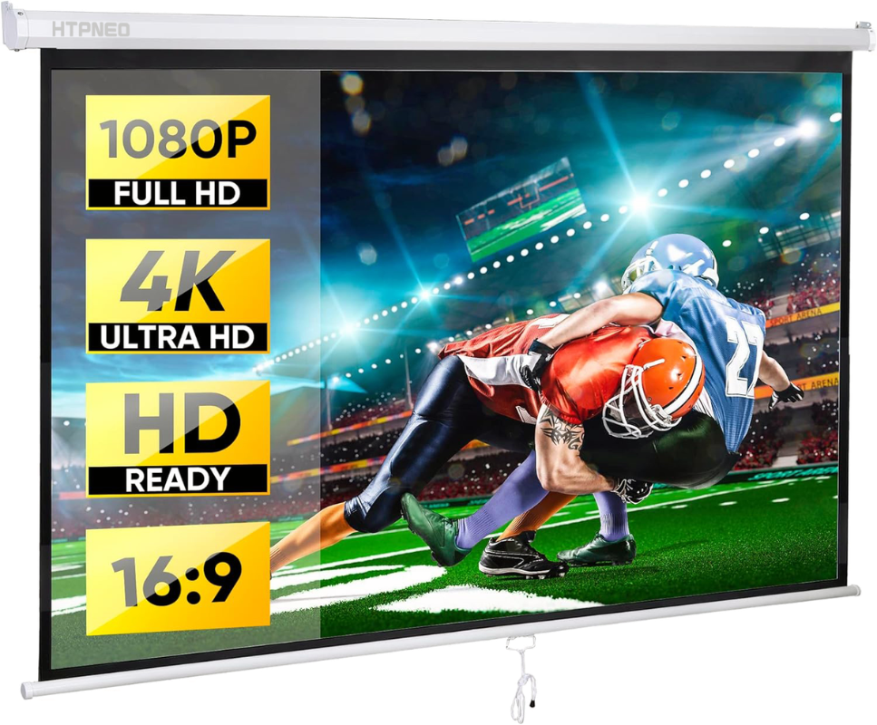 HTPNEO - 100"IN Manual Pull Down Projector Screen
