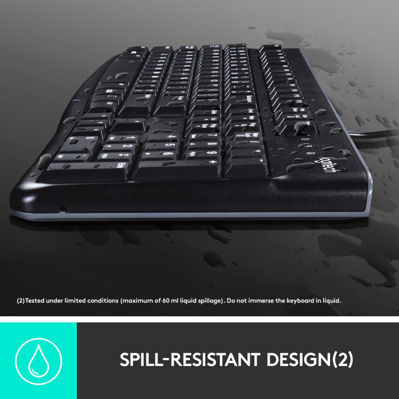 Logitech MK120 Wired Keyboard and Mouse - Black.