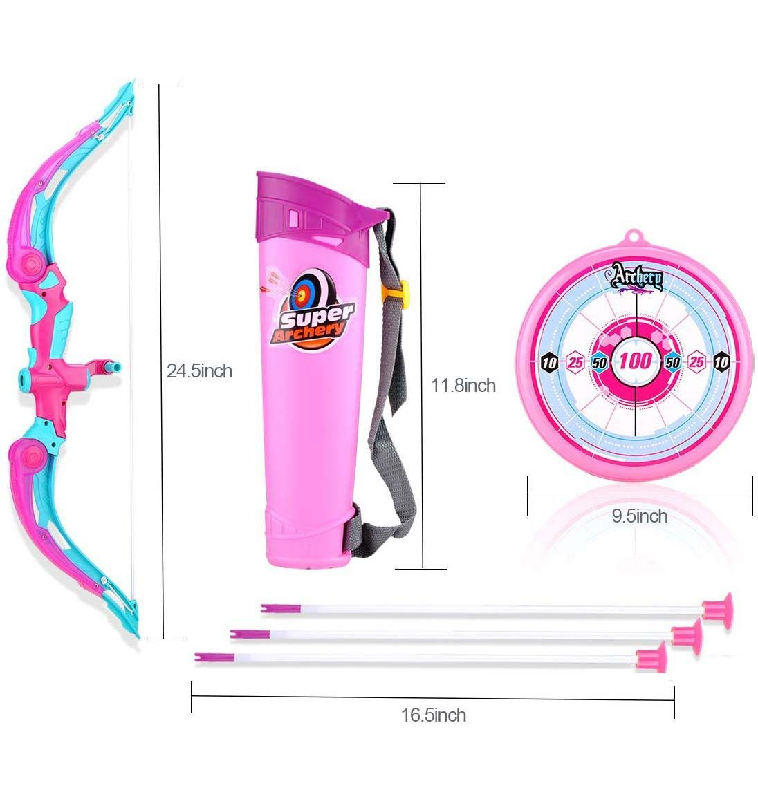 Kids Bow & Arrow Archery Set Pink J1803-B