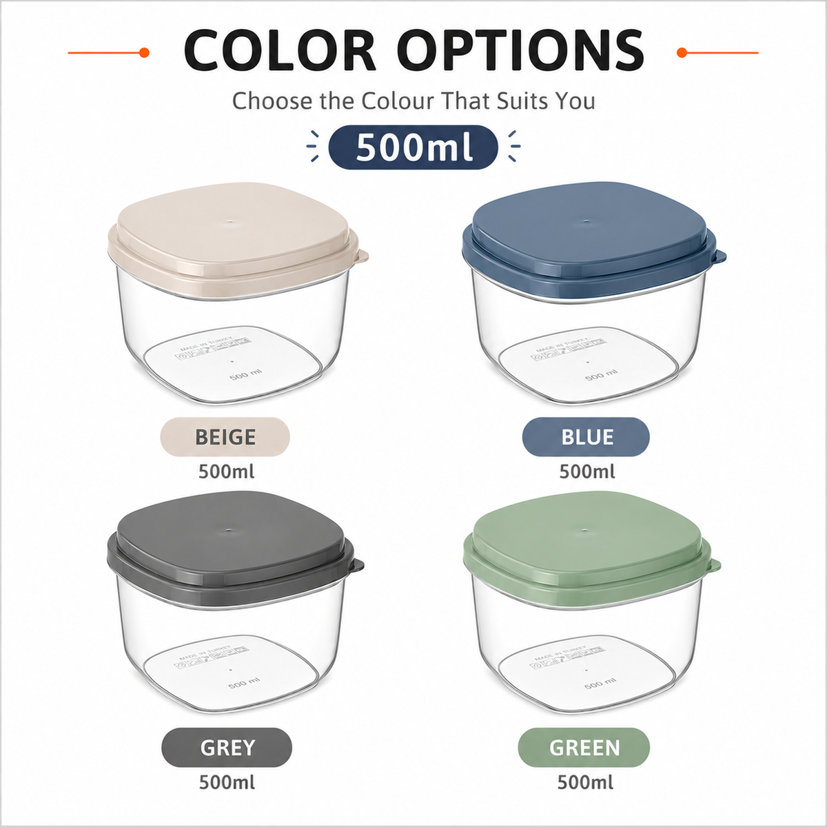 Sunplast Food Storage Container With Lids- 500ml SC-4232