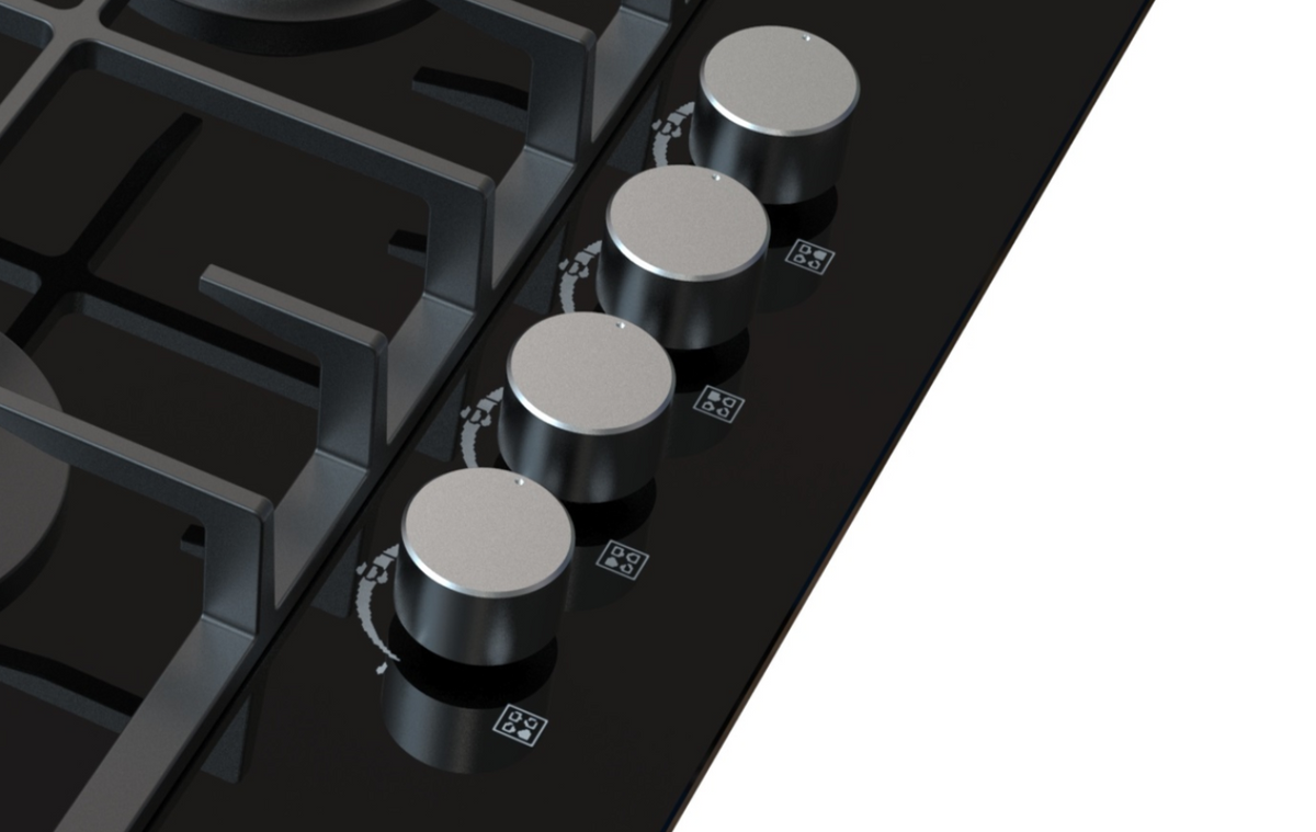 Univa 4 Burner Ceran Gas Hob with Battery Ignition - UGH640G.