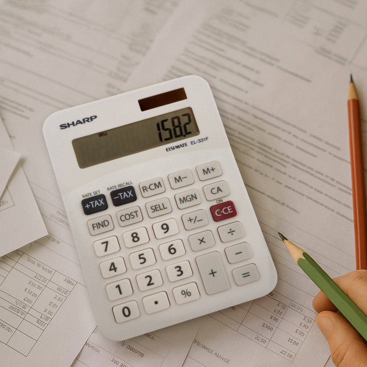 Sharp Mini Desktop Twin Power Calculator 10 Digit EL331FB