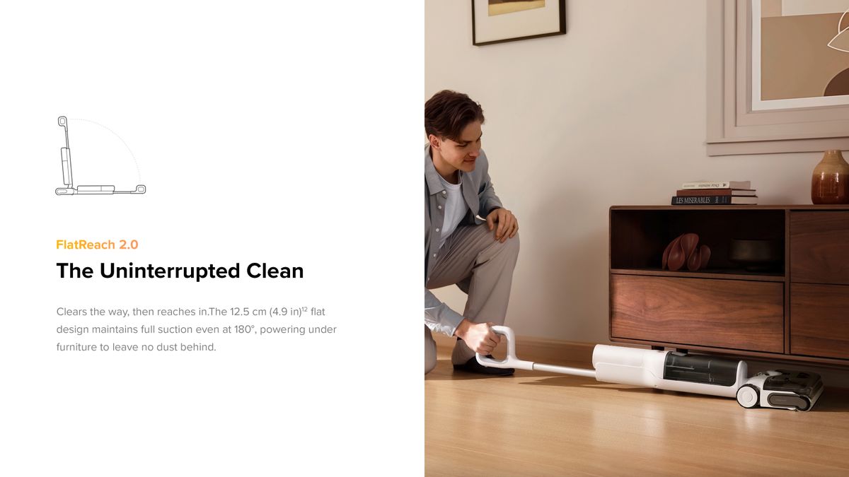 Roborock F25 RT Gen2 RapidClean Upright Wet & Dry Vacuum Cleaner White.