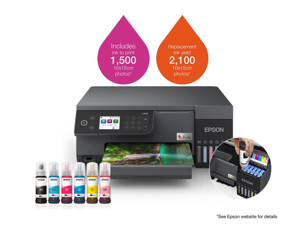 Epson L8100 Ecotank, A4, 3-in-1, Wi-Fi Direct, Photo Printer.