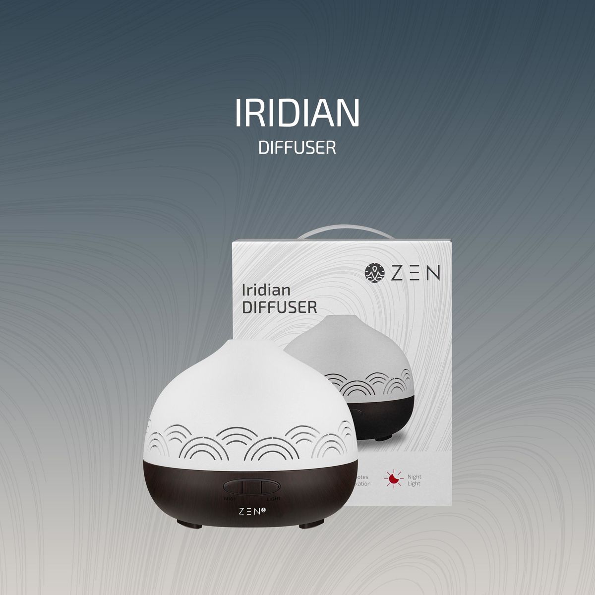 Zen Iridian Series Ultrasonic Diffuser Dark Wood ZN-4006-DW