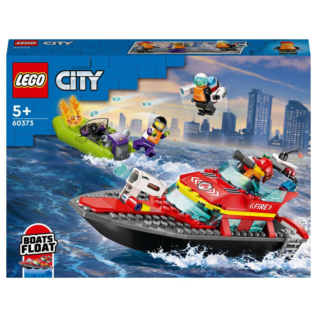 LEGO® City Fire Rescue Boat Building Toy Set 144 Pieces 60373