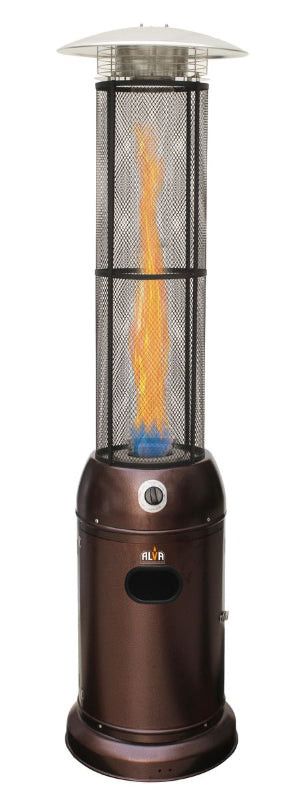 Alva Gas Patio Heater-Glass flame tube-2.1M Tall-Hammertone GHP26.