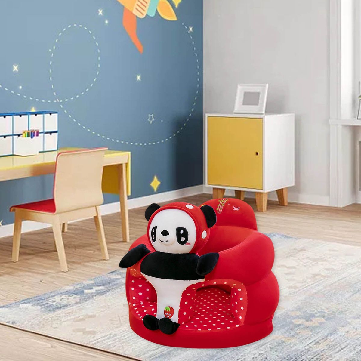 Baby Learning To Sit On Sofa Child Sofa Red