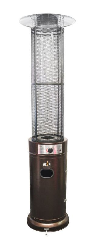 Alva Gas Patio Heater-Glass flame tube-2.1M Tall-Hammertone GHP26.