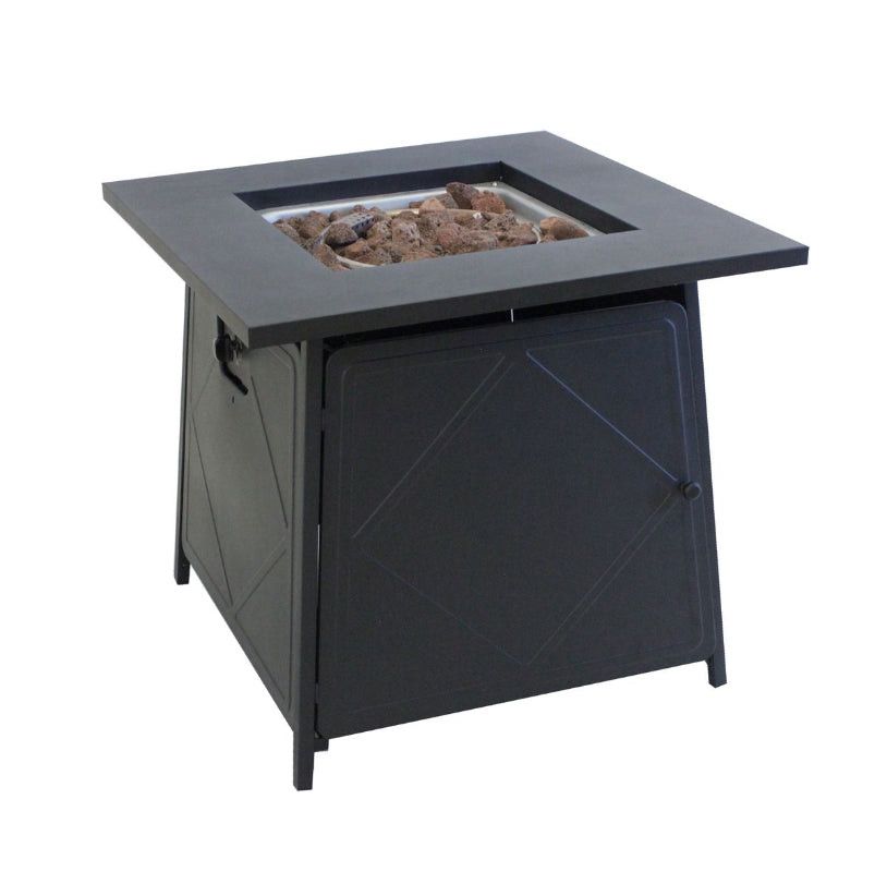 Alva Firetable Outdoor Gas Heater With Lava Rocks and Lid GFT005.