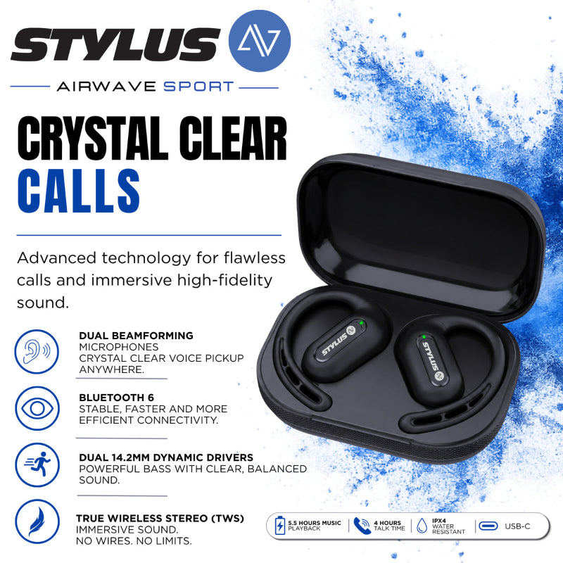 Stylus AV Airwave Sport True Wireless Earbuds STA-096.