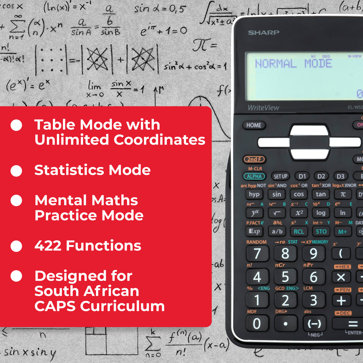 Sharp White Writeview Scientific Calculator EL-W535SAB-WH