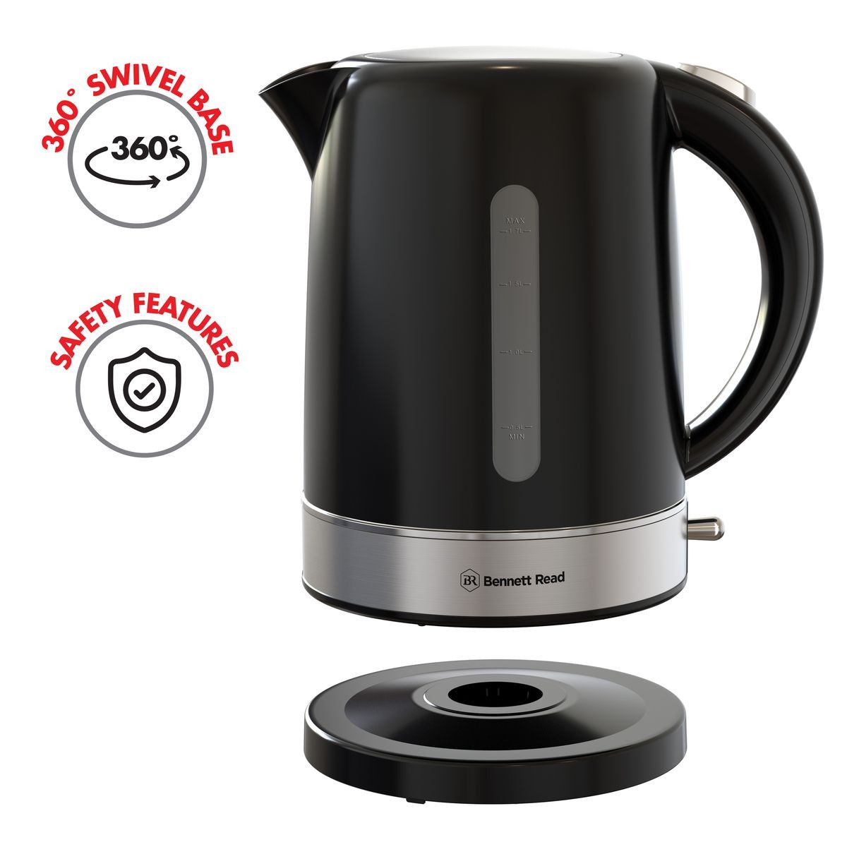 Bennett Read Eclipse 1.7L Kettle & Toaster Set Gloss Black Finish KBP109.