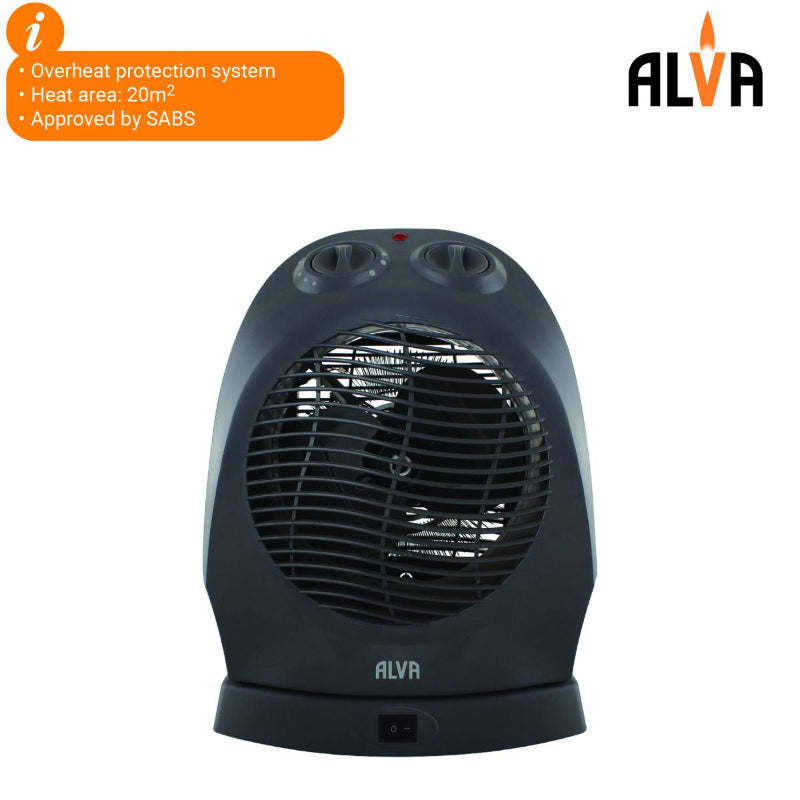 ALVA Electric Fan Heater With Oscillation EIH504 2000W Black.