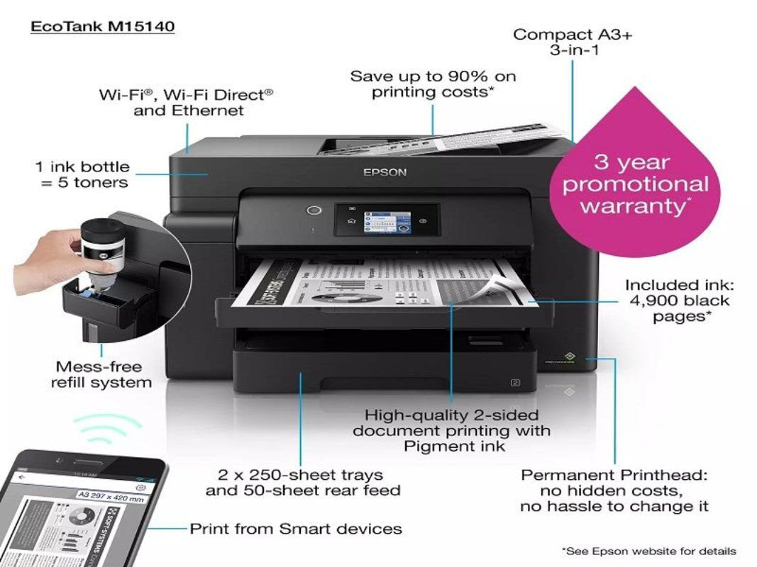 EPSON EcoTank M15140 A3 Multifunction Mono Laser Printer