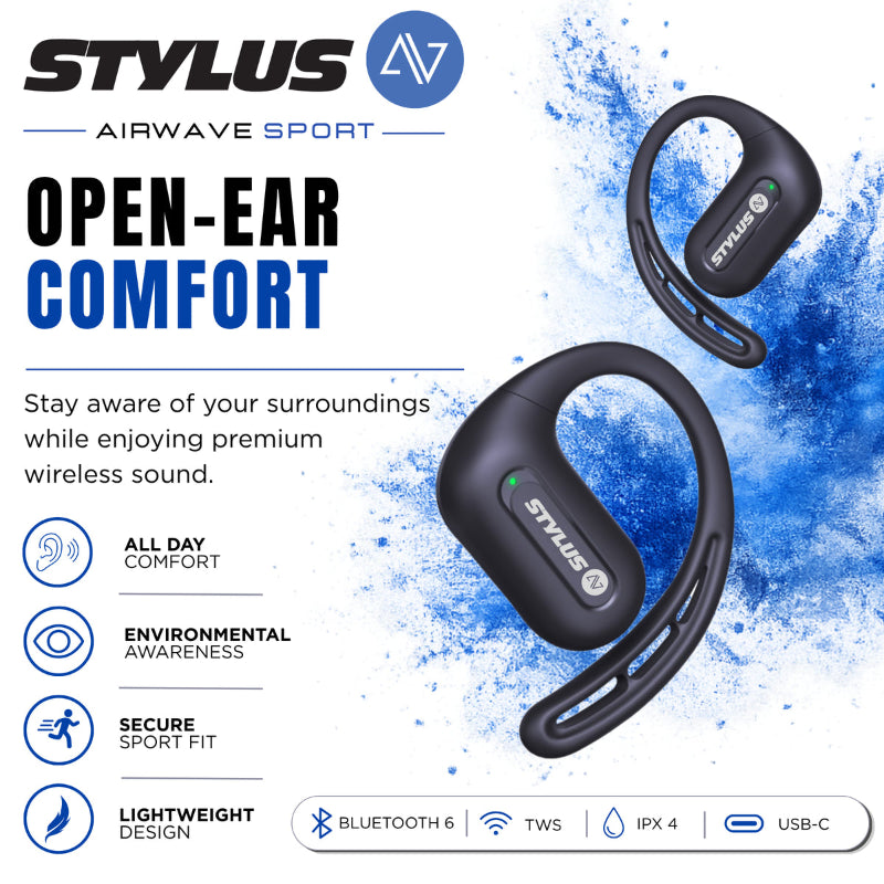 Stylus AV Airwave Sport True Wireless Earbuds STA-096.