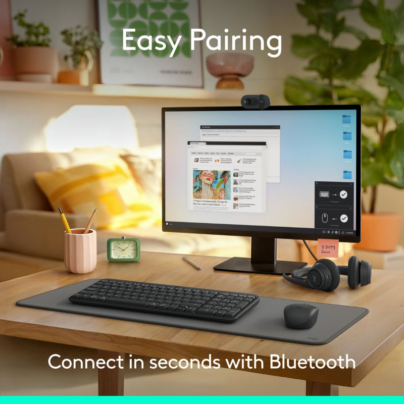 Logitech MK250 Compact Bluetooth Keyboard and Mouse Combo, Graphite.