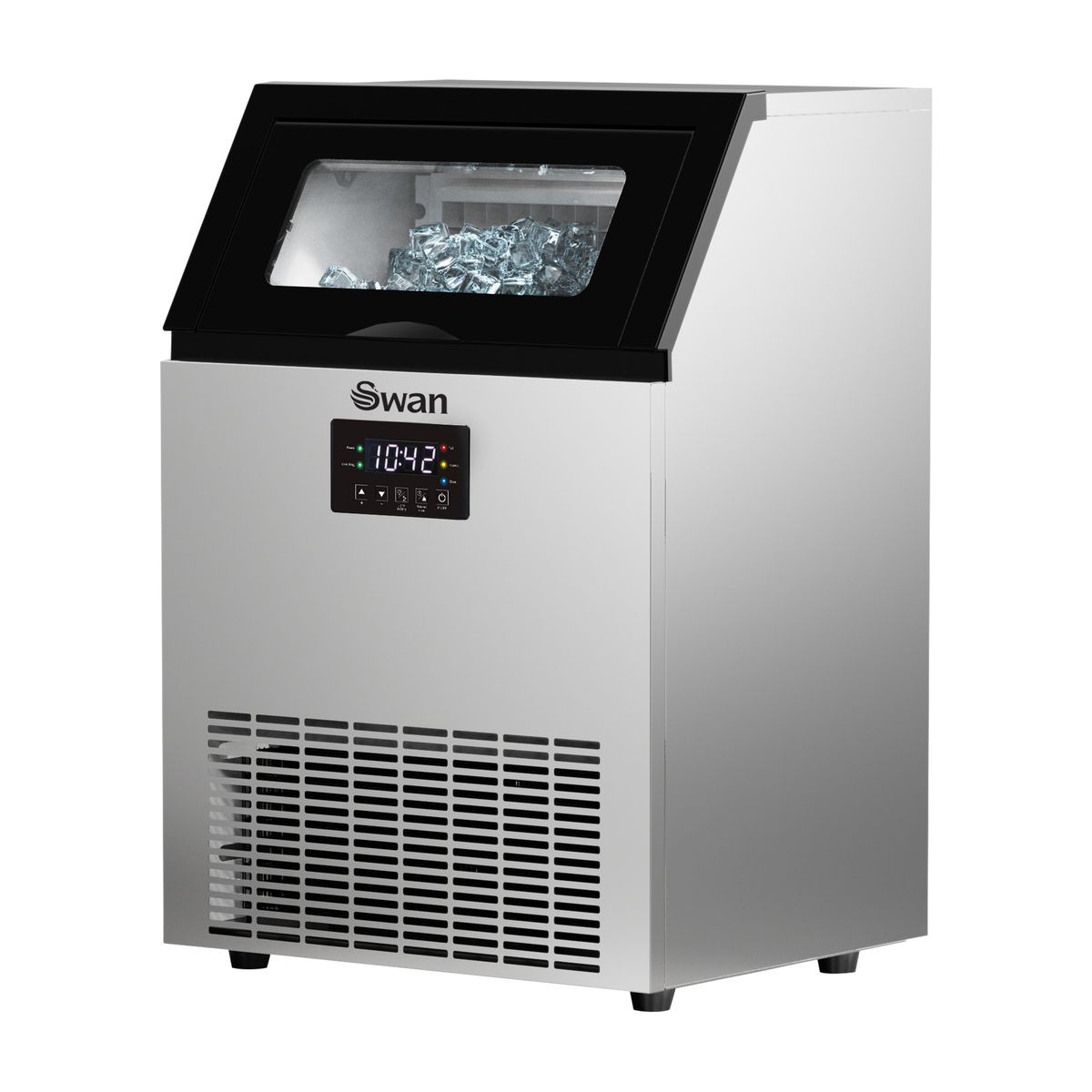 Swan 50kg Silver Plumbed-In Commercial Ice Maker SM50S