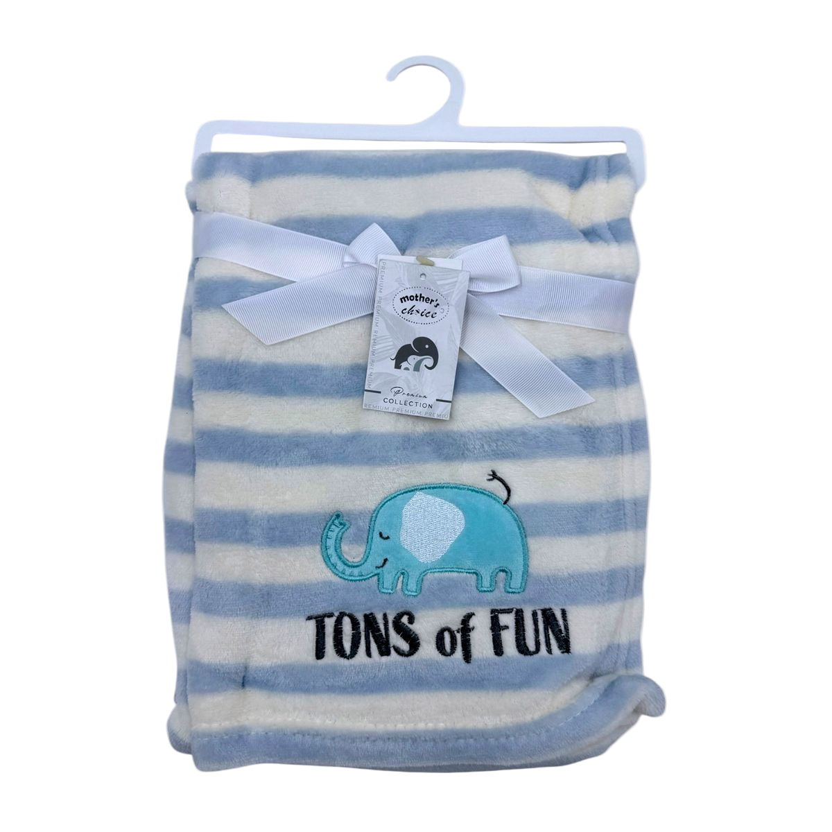 Mothers Choice Printed Flannel Baby Blanket Boy's Elephant 75X100cm BLK3260