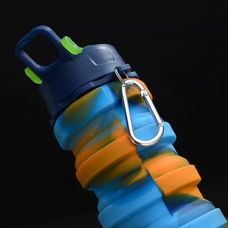 Collapsible Silicone Water Bottle 500ml Adjustable to 225ml