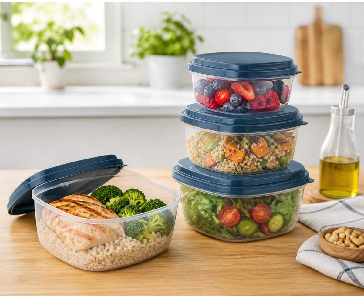 Sunplast Airtight Food Storage Plastic Container Set 4-Piece SC-4235
