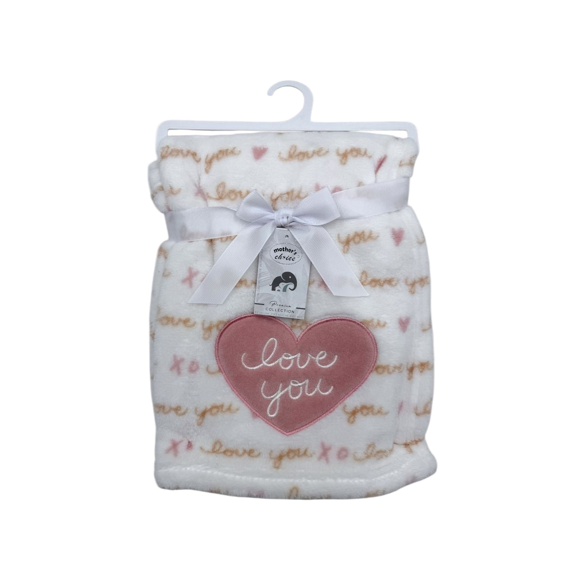 Mothers Choice Printed Flannel Baby Blanket Girls 75X100cm Love You