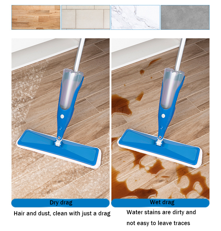 Kleaner Water Spray Mop Flat Mop Can Add Disinfectant Spray Mop 38cm 500ml KA2202.