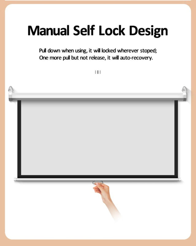 HTPNEO - 100"IN Manual Pull Down Projector Screen