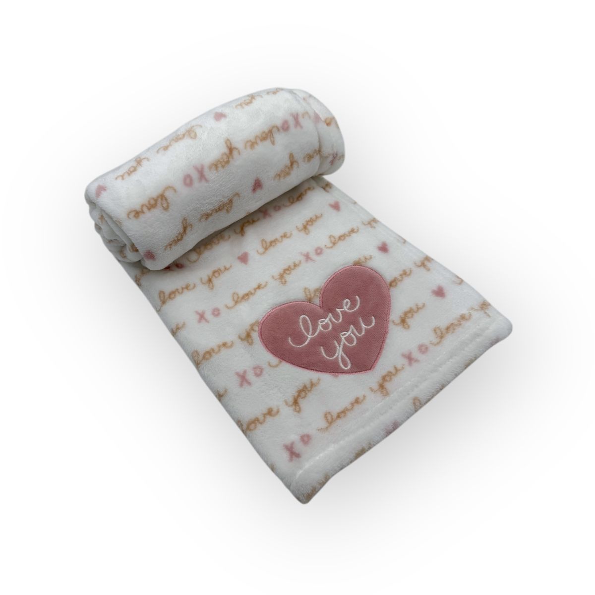 Mothers Choice Printed Flannel Baby Blanket Girls 75X100cm Love You