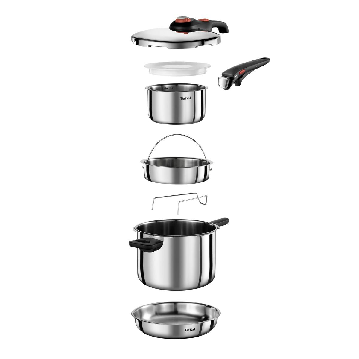 Tefal Manual Pressure Cooker 6L With Ingenio Cookware Set P2580708