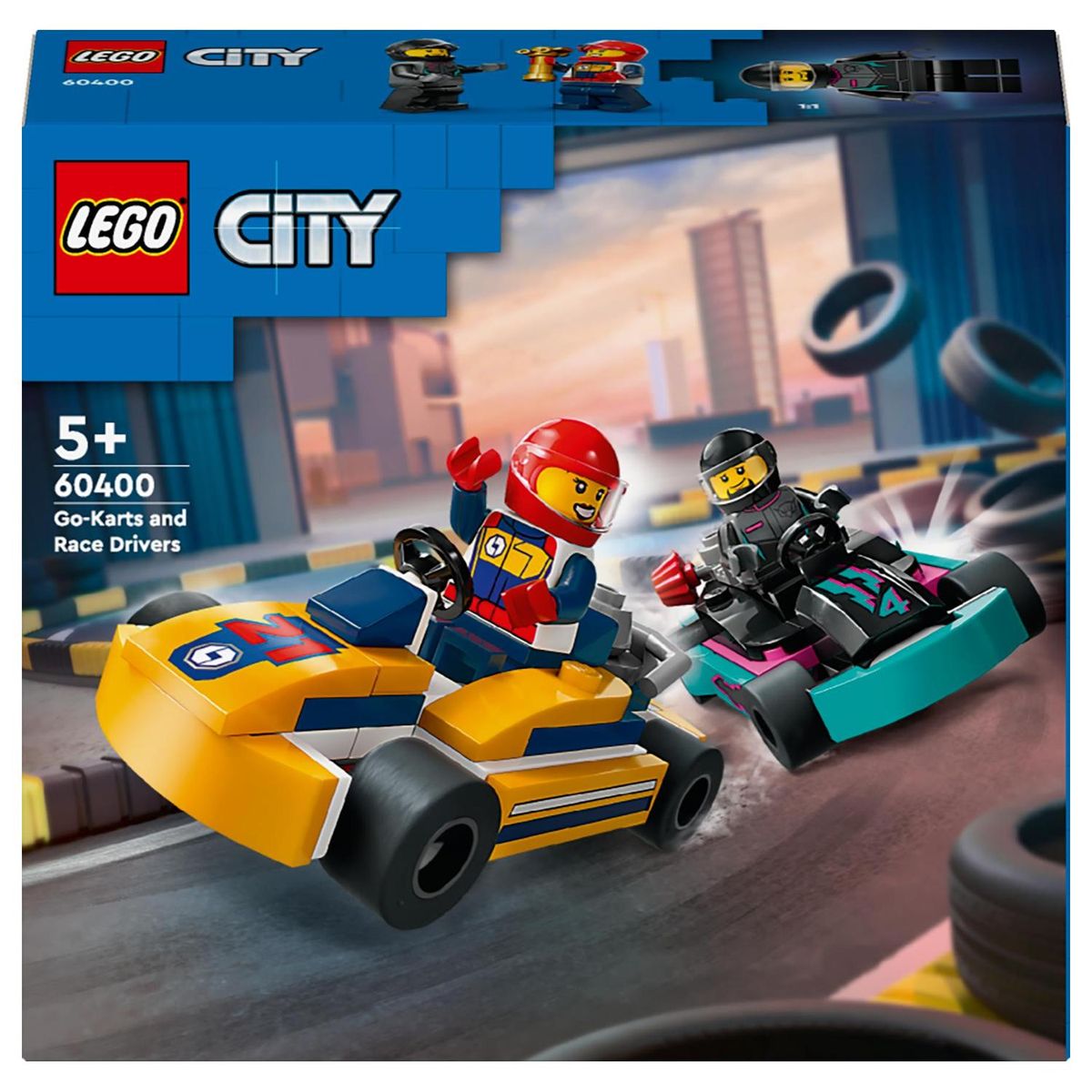 LEGO® City Go-Karts and Race Drivers Building Toy Cars 99 Pieces 60400