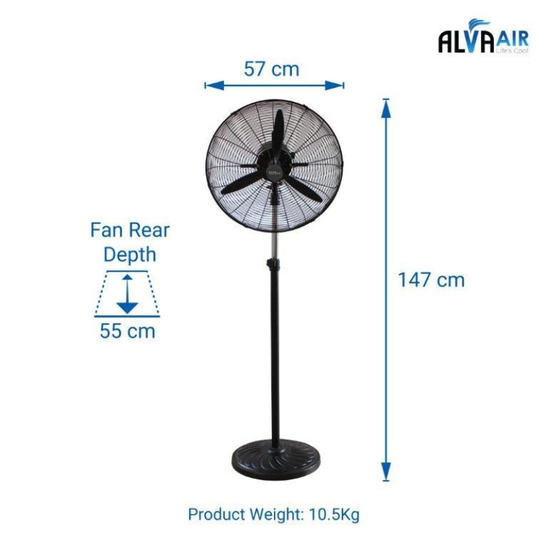 ALVA AIR 50CM PEDESTAL FAN ACS600 BLACK (8037359452249)