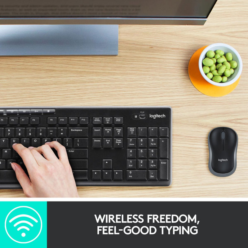 Logitech MK270 Wireless Keyboard and Mouse Combo for Windows-Black.