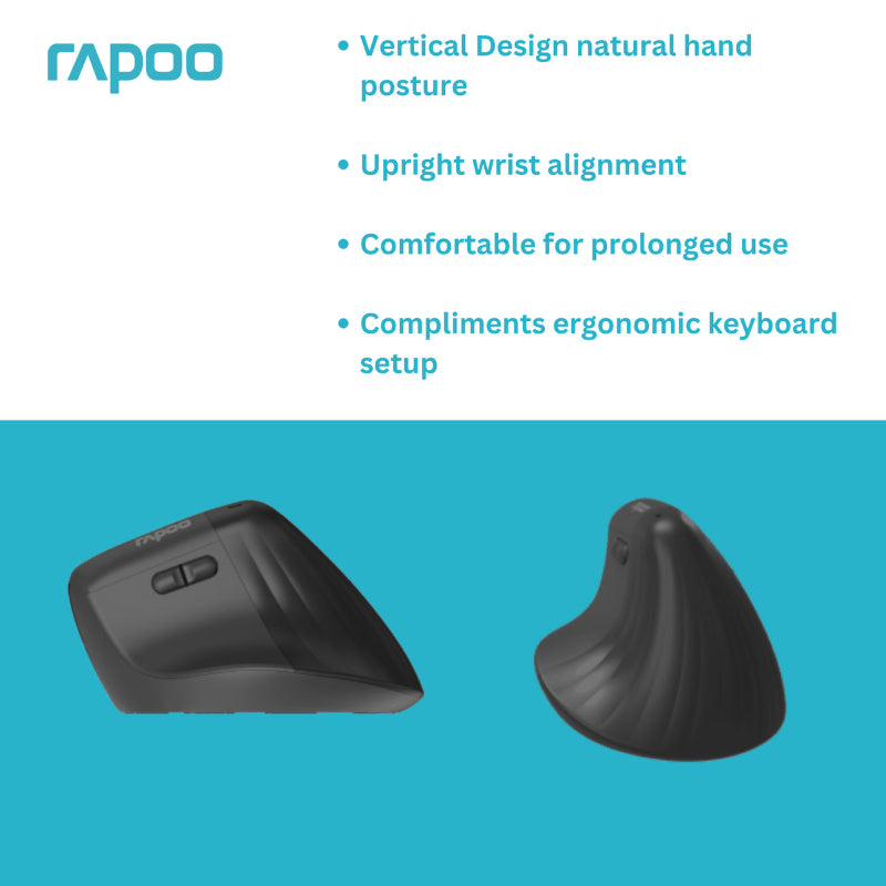 Rapoo 8810ME Ergonomic Multimode Wireless Keyboard and Mouse Combo.