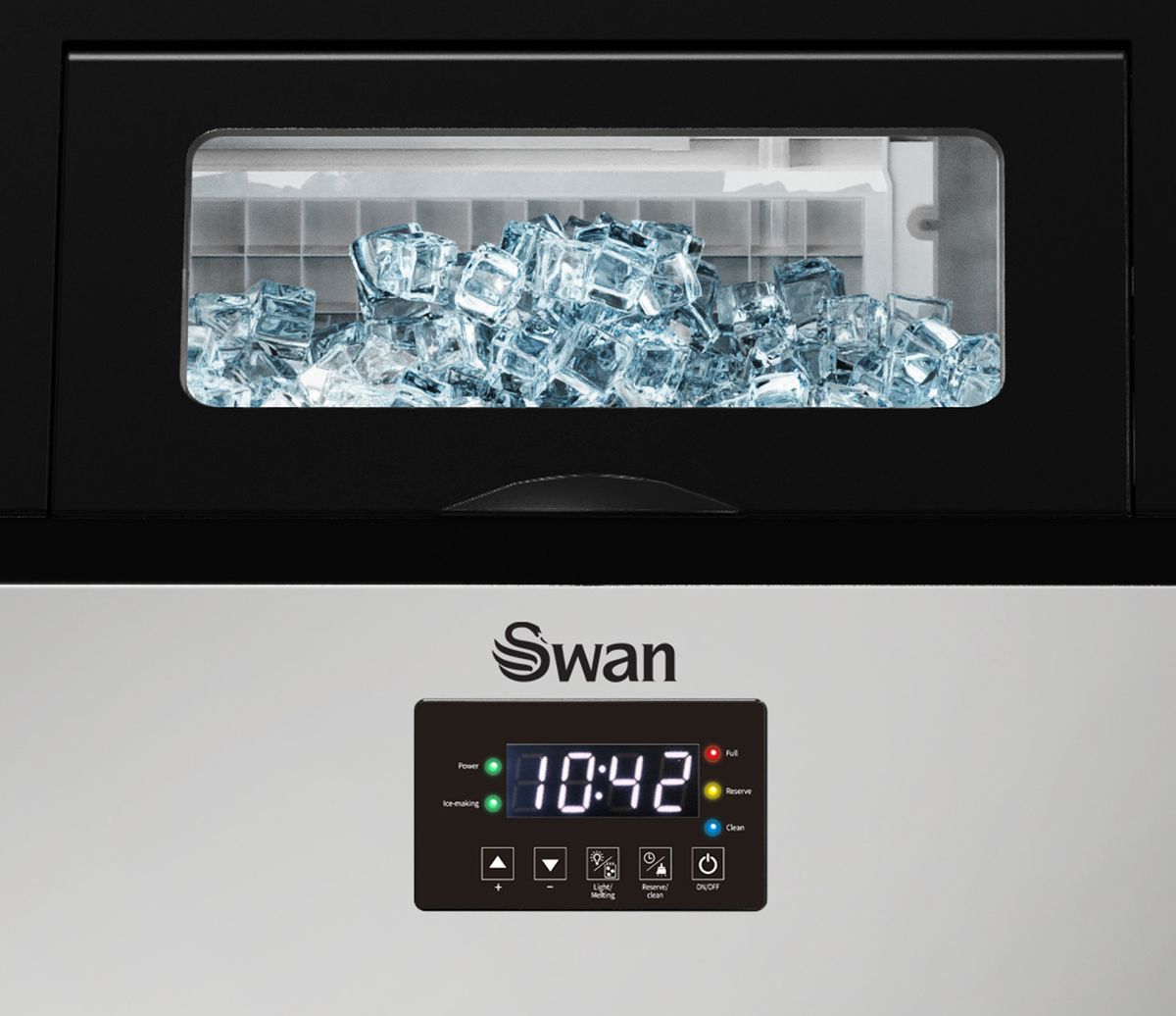 Swan 50kg Silver Plumbed-In Commercial Ice Maker SM50S