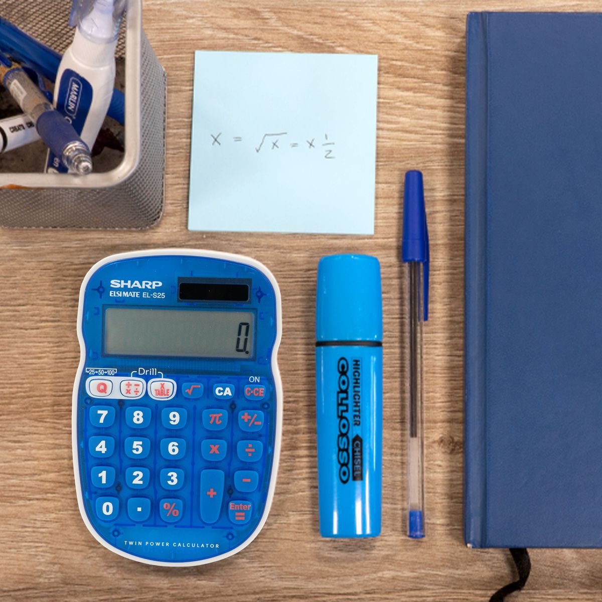 Sharp Mental Maths Calculator Blue EL-S25