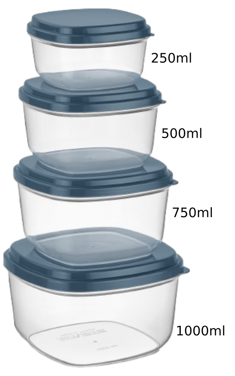 Sunplast Airtight Food Storage Plastic Container Set 4-Piece SC-4235