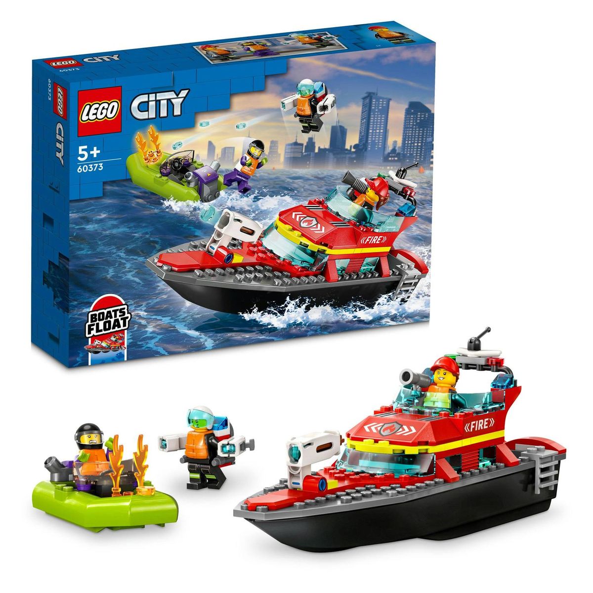 LEGO® City Fire Rescue Boat Building Toy Set 144 Pieces 60373