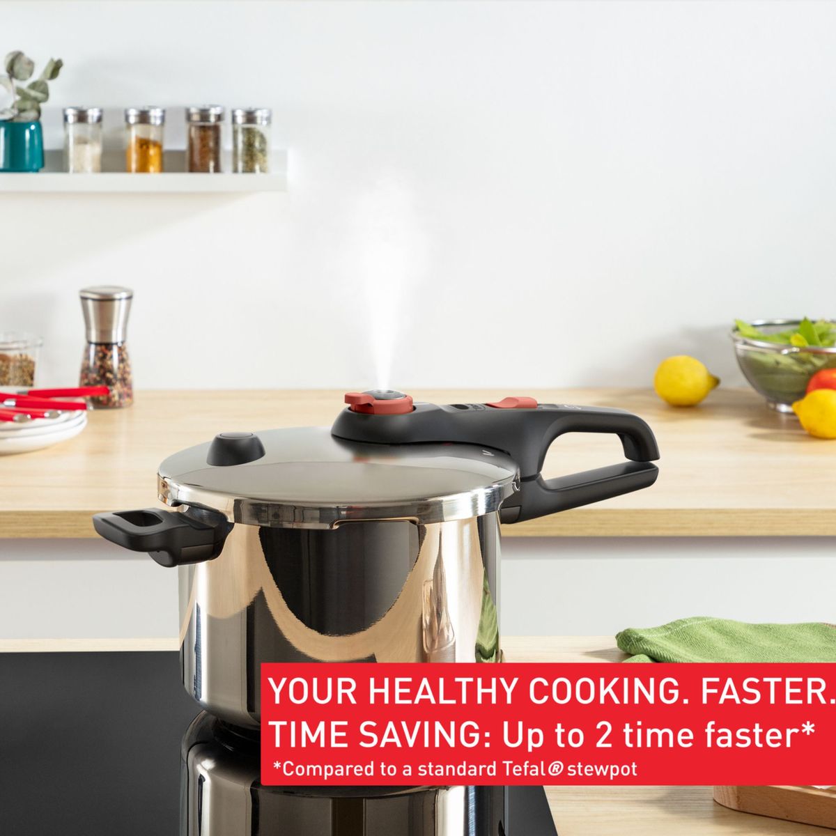 Tefal Manual Pressure Cooker 6L With Ingenio Cookware Set P2580708