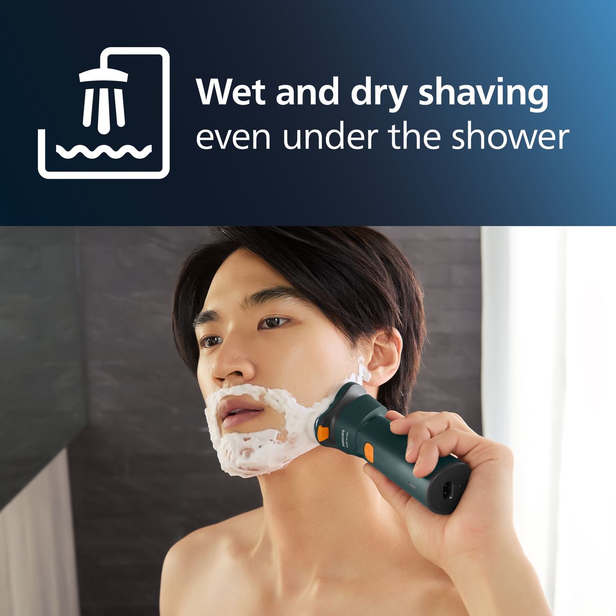 Philips Shaver 1000 Serieswet & Dry Electric Shaver Blue & Orange S1882/00.