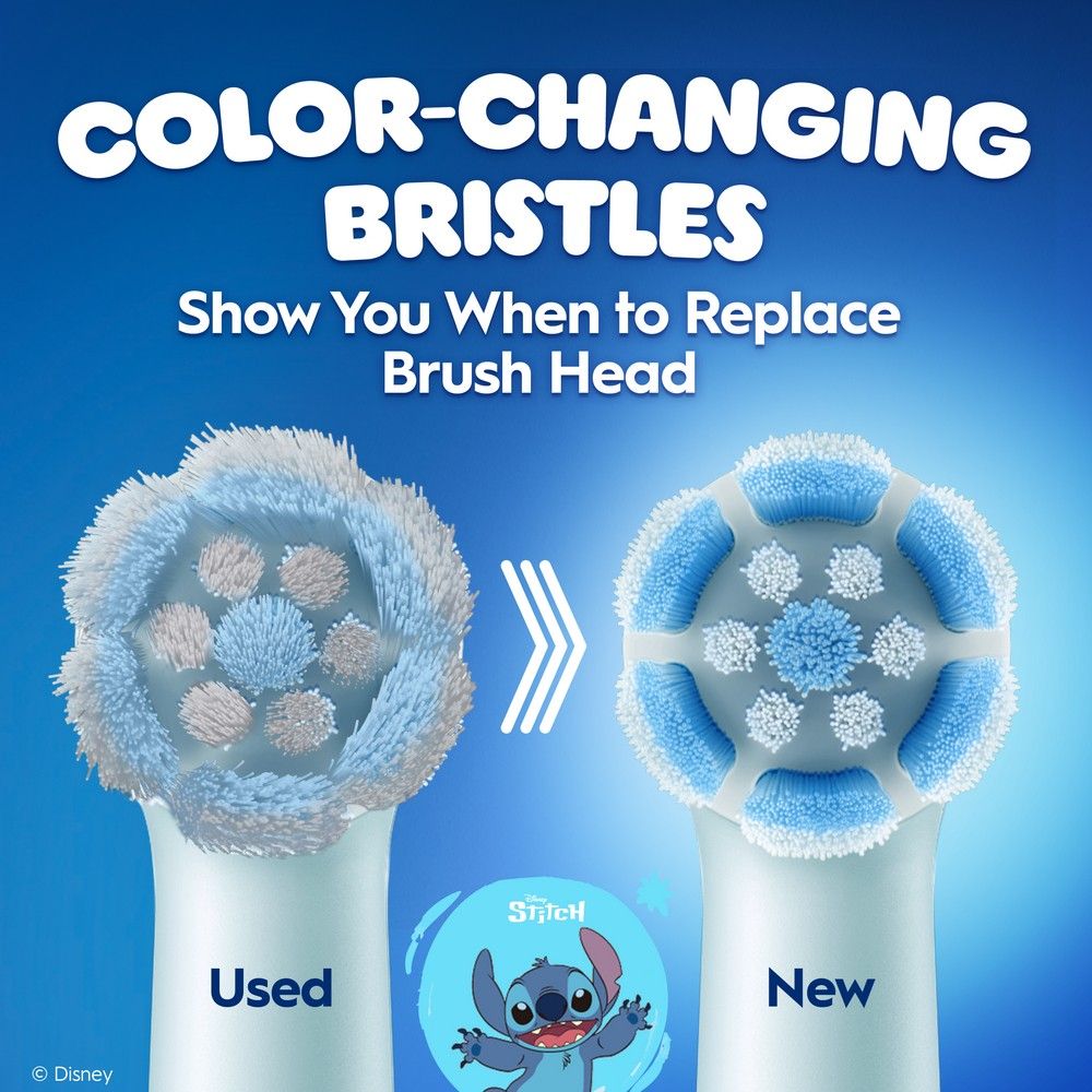 Oral-B iO Kids Disney Stitch Replacement Brush Head 2 Pack Blue