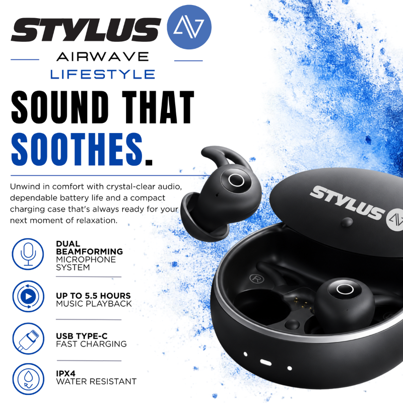 Stylus AV Airwave Lifestyle In-Ear True Wireless Stereo (TWS) BT USB-C Buds STA-099.