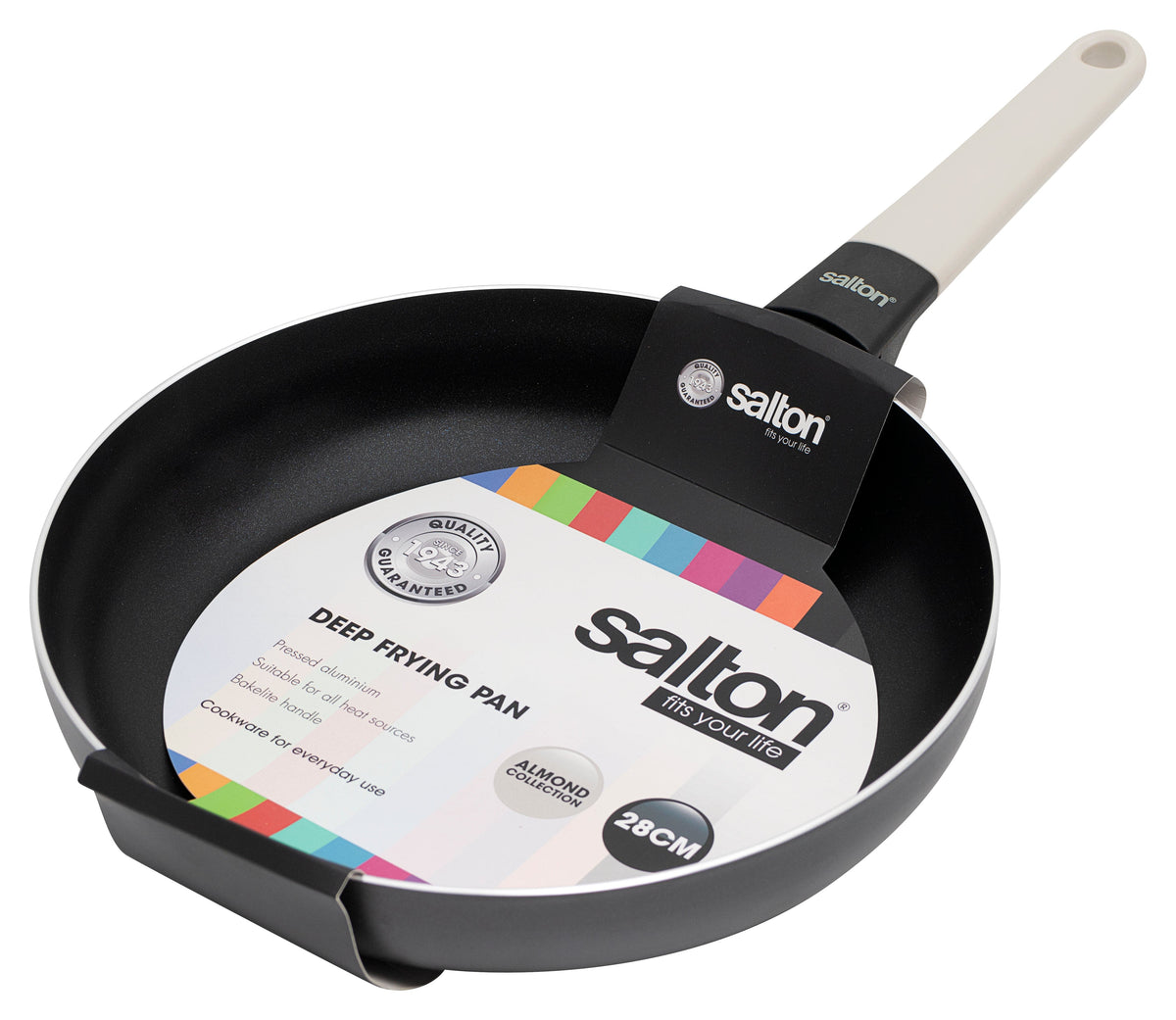 Salton FRYING PAN Salton Deep Non-stick Fryipan 28cm Black SDFP28 (7534390444121)